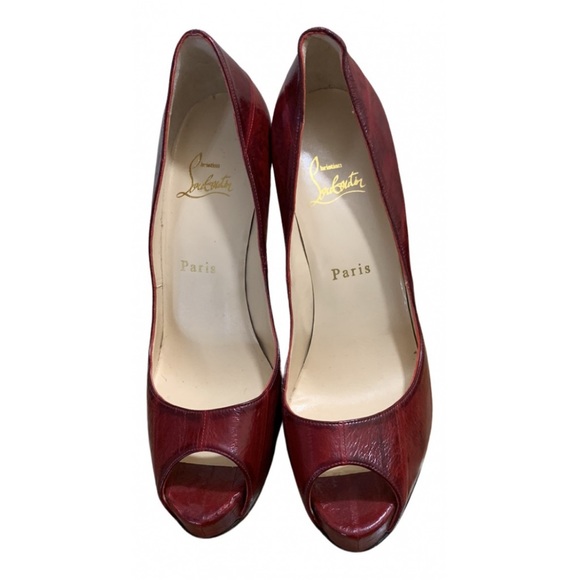 New and Rare! CHRISTIAN LOUBOUTIN red Very Privè exotic leather heels - Picture 3 of 4